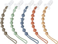 5 Pack Silicone Pacifier Clips, One Piece Design Pacifier Holder for Teething Teethers