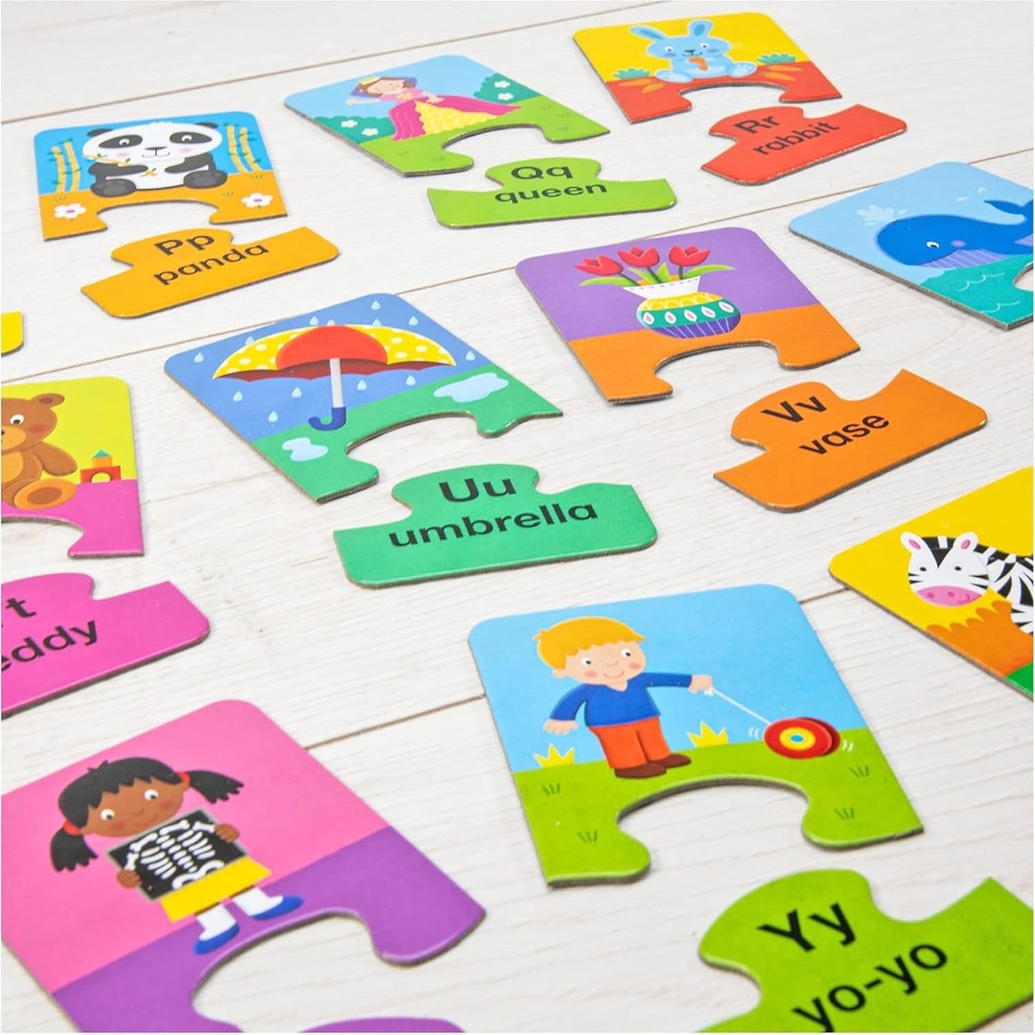 Alphabet Puzzles - Fun and Colourful Early Learning 2 Pc Jigsaw Puzzles - Set of 26 Two Piece Puzzles for Kids - Develop Letter Recognition and Matching Skills - Children Ages 3 to 5 Years Old