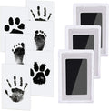 Baby Handprint and Footprint Kit, 3 Ink Pads with Clean-Touch, 6 Imprint Cards, Pet Paw Inkless Print, Safe Non-Toxic for Feet and Hands, Family Keepsake - Black