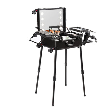 Kosmetikkoffer 1030 X 510 X 1360 Mm Schminktasche ABS + MDF-Platte + Aluminiumrahmen Schminkkoffer Make-Up Koffer Ideal Für Friseur-, Make-up-Studios, Hochzeits- Oder Event-Make-up