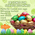 Foil Chocolate Mini Eggs - Pack of 100 Mixed Colour - Bulk Chocolate Eggs Easter Hunt Treats - Creamy Mini Chocolate Eggs for Easter Parties & Celebrations