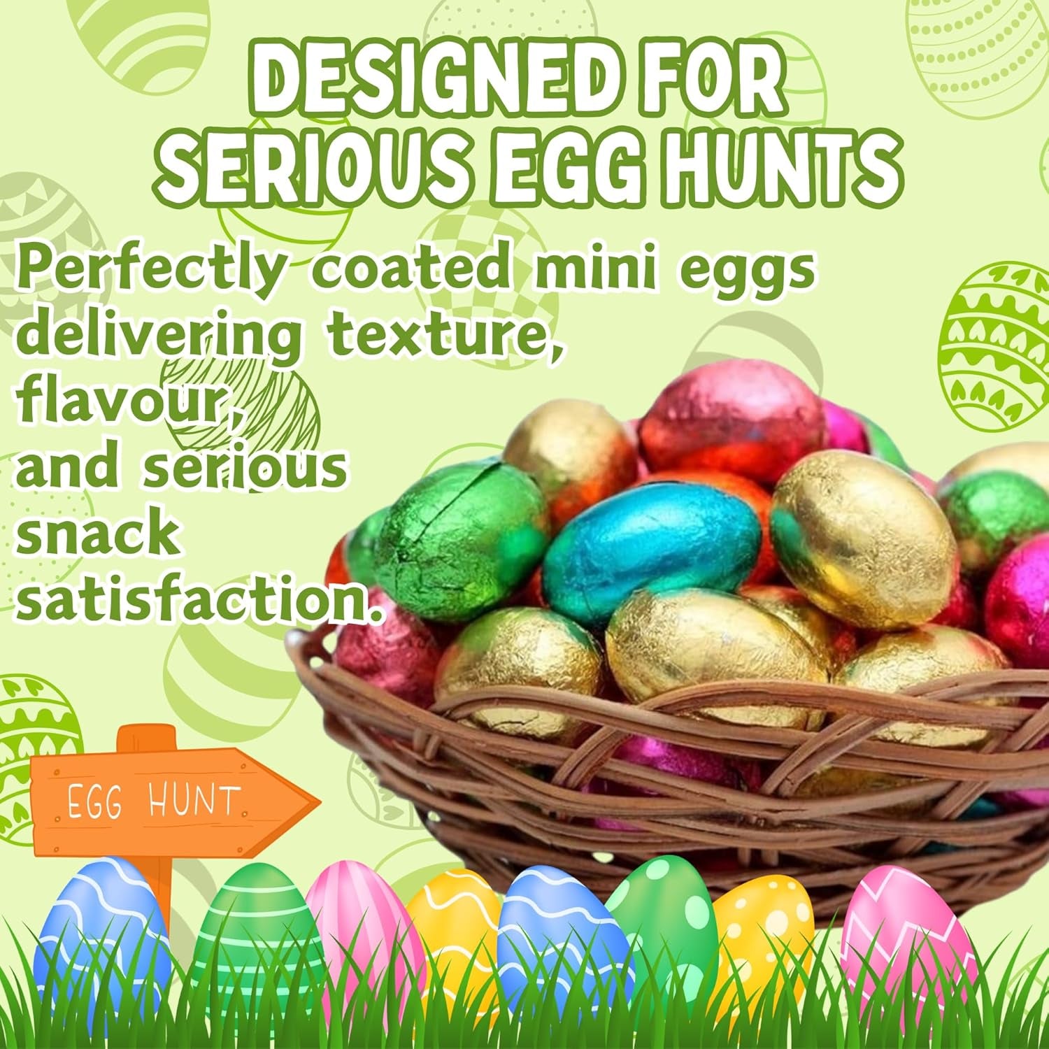 Foil Chocolate Mini Eggs - Pack of 100 Mixed Colour - Bulk Chocolate Eggs Easter Hunt Treats - Creamy Mini Chocolate Eggs for Easter Parties & Celebrations