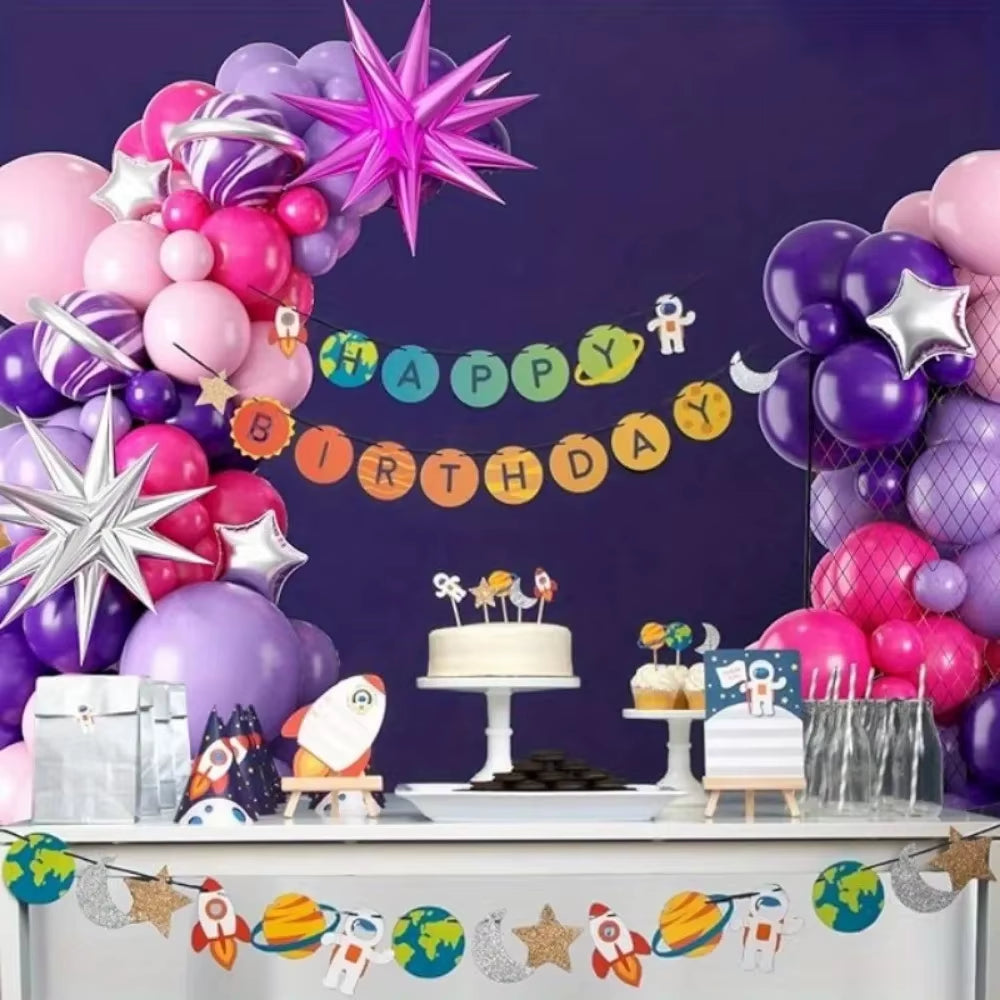 111Pcs Hot Pink Purple Latex Balloons Garland Arch Kit Indoor and Outdoor Decoration Wedding Birthday Party Anniversary Decor