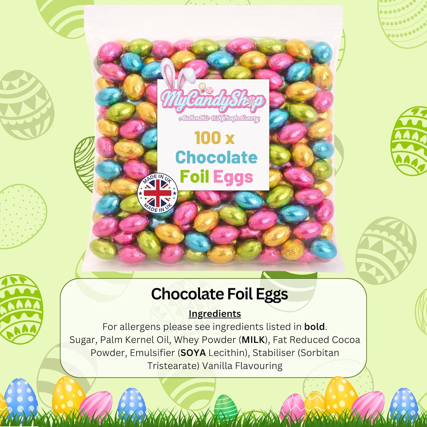 Foil Chocolate Mini Eggs - Pack of 100 Mixed Colour - Bulk Chocolate Eggs Easter Hunt Treats - Creamy Mini Chocolate Eggs for Easter Parties & Celebrations