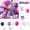 111Pcs Hot Pink Purple Latex Balloons Garland Arch Kit Indoor and Outdoor Decoration Wedding Birthday Party Anniversary Decor