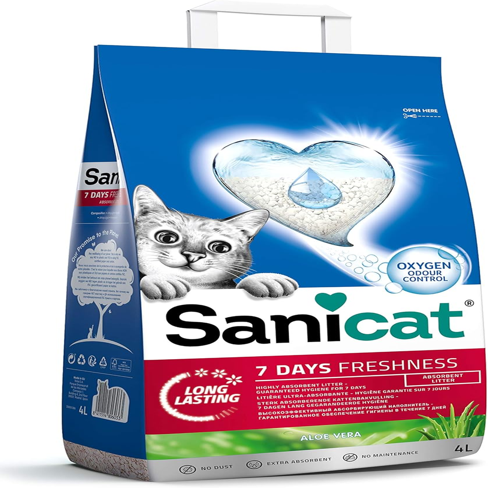 - Classic Cat Litter with Aloe Vera | 7-Day Odour Control | Fast Absorption | Product for Your Pet’S Hygiene | Keep Your Home Clean | 4L Capacity