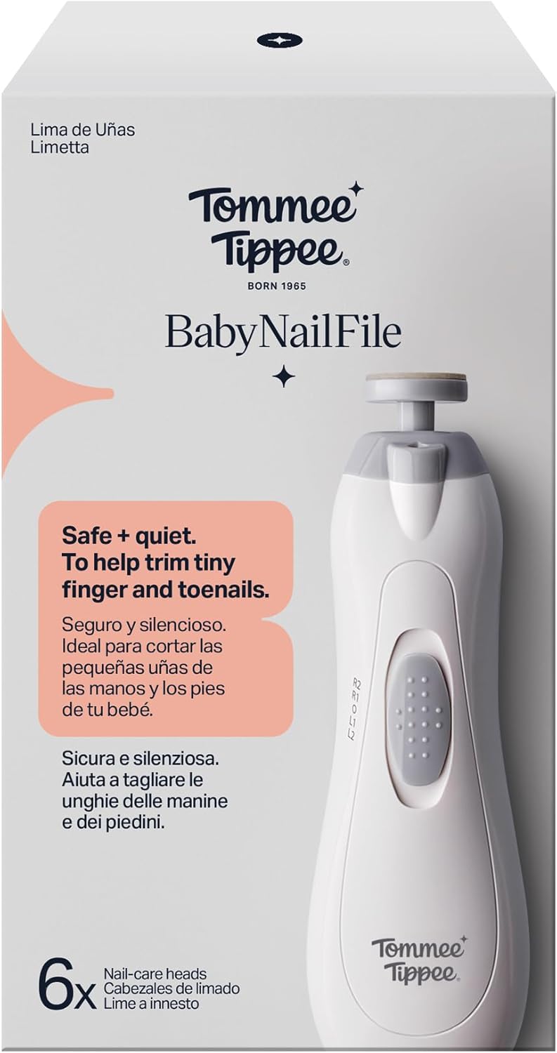 Electric Baby Nail File, with Six Filing Heads for Baby and Adult Use, Infant Nail Clipper with LED Light and Adjustable Speed and Direction Settings