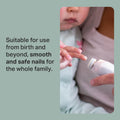 Electric Baby Nail File, with Six Filing Heads for Baby and Adult Use, Infant Nail Clipper with LED Light and Adjustable Speed and Direction Settings