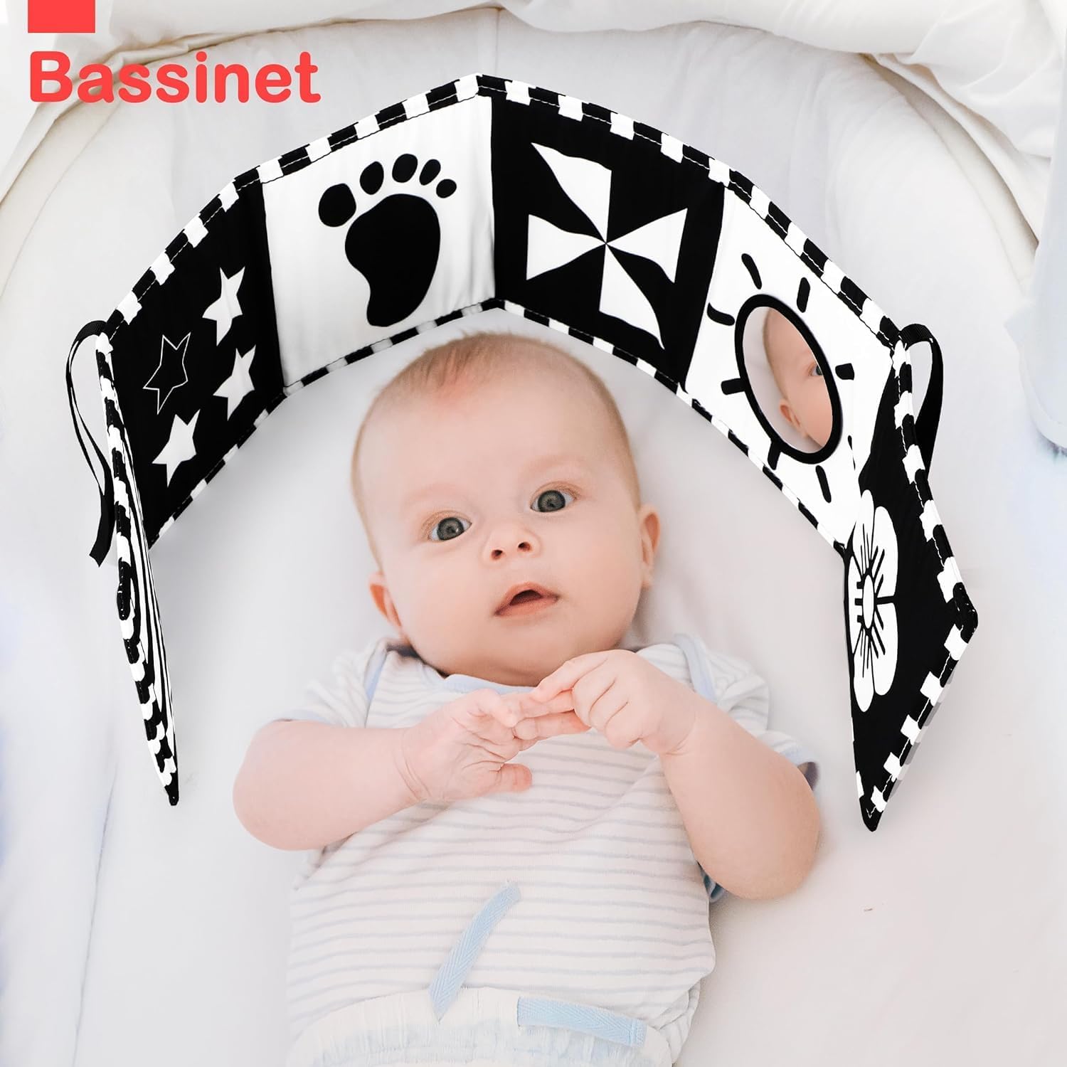 Baby Toys 0-6 Months, Black and White Sensory Toys Brain Development, Tummy Time Toys, Soft Baby Book, Baby Essentials for Newborn 0-6-12 Months Montessori Toy Gifts