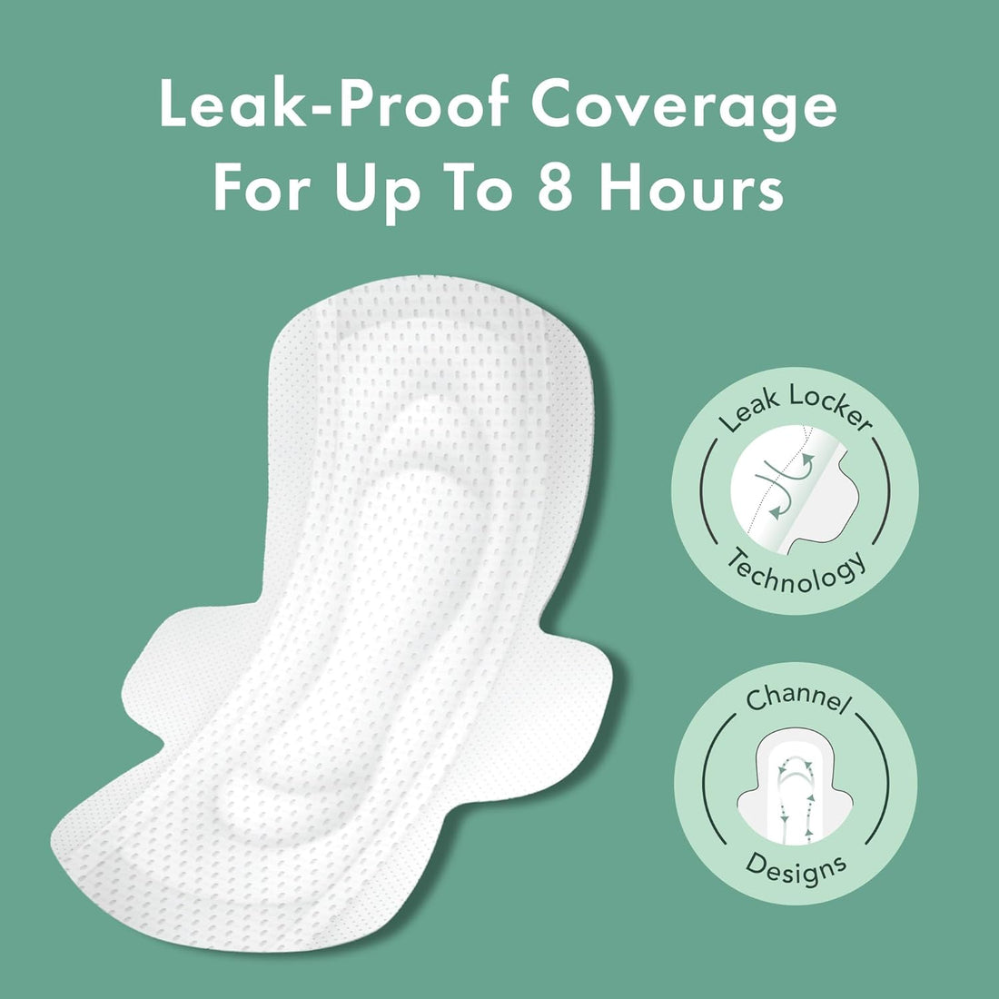 Organic Cotton Cover Sanitary Towels - Regular Absorbency, Ultra Thin Period Pads with Wings for Women, Unscented, Hypoallergenic, Vegan (Regular, 28 Count)