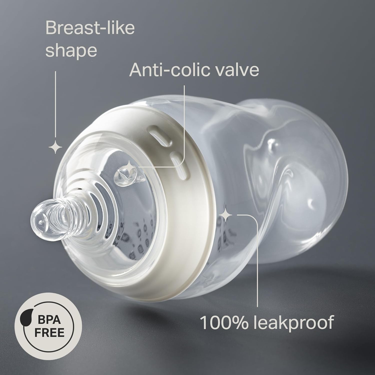 Baby Bottles, Natural Start Anti-Colic Baby Bottle with Extra-Slow Flow Breast-Like Teat, 150Ml, 0M+, Self-Sterilising, Baby Feeding Essentials, Pack of 3