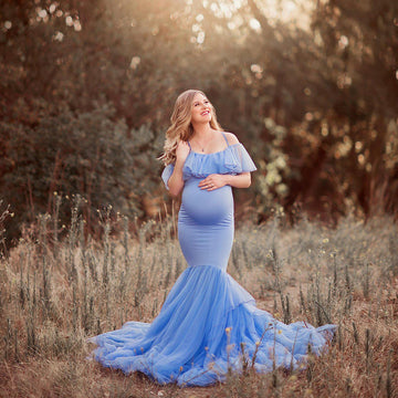 Women's Pregnant Women's Trailing Short Sleeve Dress