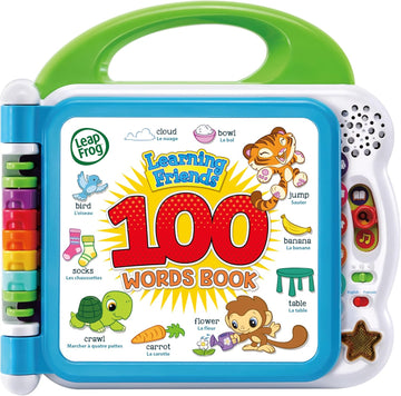 601503 Learning Friends 100 Words Baby Book Educational and Interactive Bilingual Playbook Toy Toddler and Pre School Boys & Girls 1, 2, 3, 4+ Year Olds, Multi-Colour, One Size