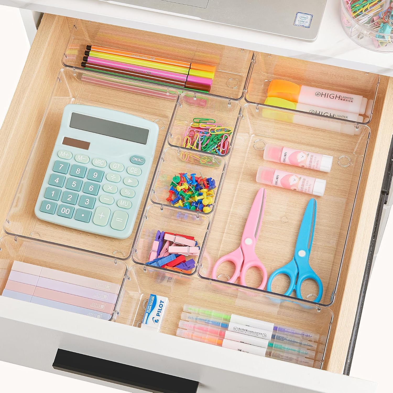 25 Pack Drawer Organiser, 4-Size Makeup Organizer Trays for Vanity, Bathroom, Desk, Office, Bedroom