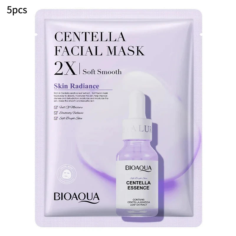 20Pcs/5Pcs Centella Collagen Face Mask VC Moisturizing Refreshing Sheet Masks Hyaluronic Acid Facial Mask Skin Care Products