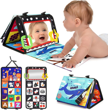 Tummy Time Toys Black and White Baby Sensory Toys Baby Mirror Newborn Essentials Brain Development Baby Toy 0-3-6-12 Months Gifts
