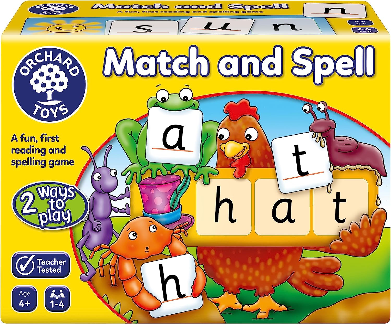 Match and Spell Game - Kids Learning & Educational Toys with Sight Words & Flash Cards - Alphabet & Spelling Games for 4 Year Olds and up - Word Building & Phonics Games for Boys & Girls