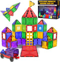 Magnetic Building Blocks Tiles STEM Toy Set 57PC – Kids Learning Educational Construction Toys for Boys Girls Present Age 3 4 5 6 7 Year Old - Gift