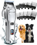 Dog Clippers for Grooming for Thick Heavy Coats/Low Noise Rechargeable Cordless Pet Shaver with Stainless Steel Blade/Waterproof Dog Shaver for Dogs Pets and Animals